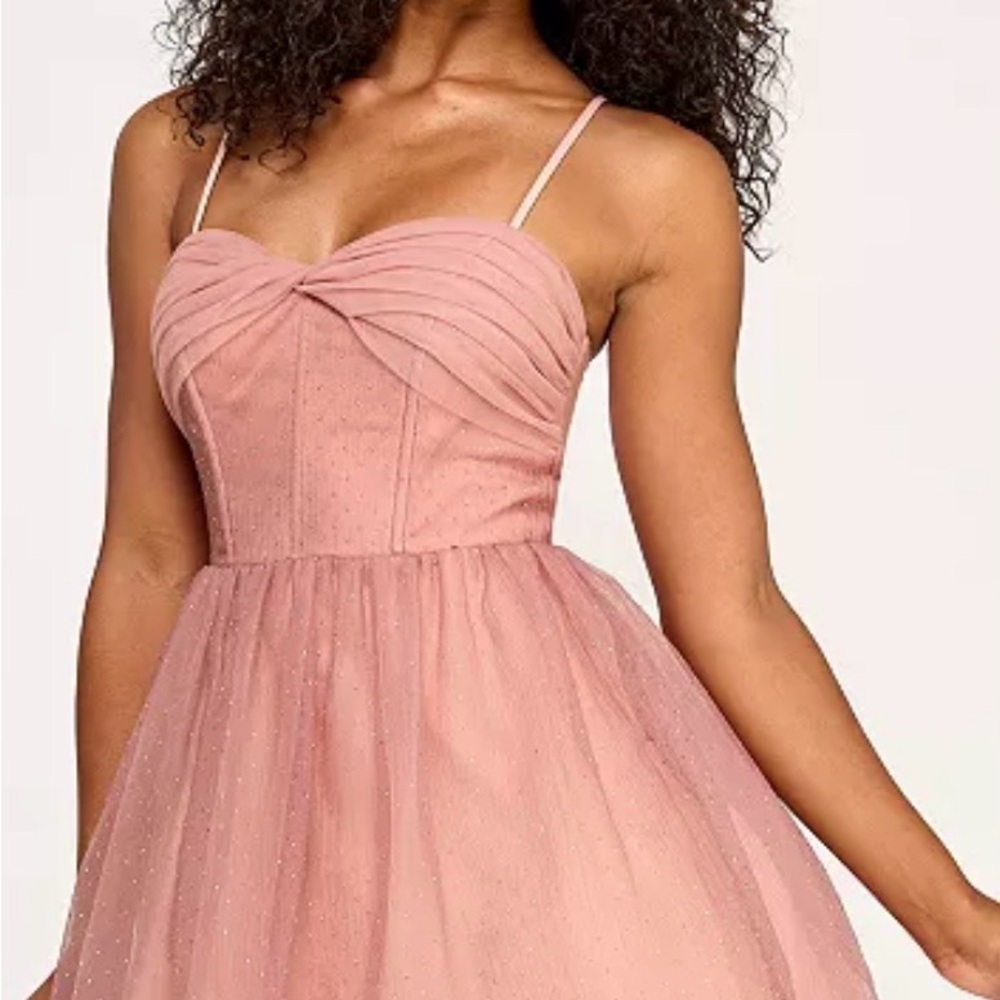 blush prom dress mauve 5/6 blush, cocktail,tulle, skater dress,A line